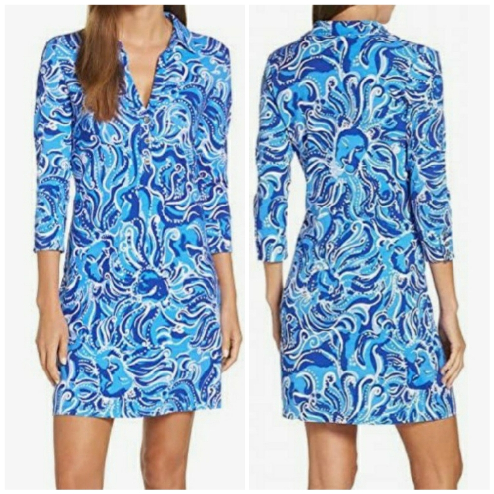 Lilly Pulitzer Ainsley dress coastal blue whispurr UPF 50+ Medium